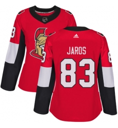 Women's Adidas Ottawa Senators #83 Christian Jaros Authentic Red Home NHL Jersey