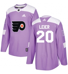 Men's Adidas Philadelphia Flyers #20 Taylor Leier Authentic Purple Fights Cancer Practice NHL Jersey