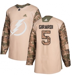 Youth Adidas Tampa Bay Lightning #5 Dan Girardi Authentic Camo Veterans Day Practice NHL Jersey