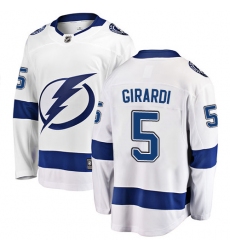 Youth Tampa Bay Lightning #5 Dan Girardi Fanatics Branded White Away Breakaway NHL Jersey