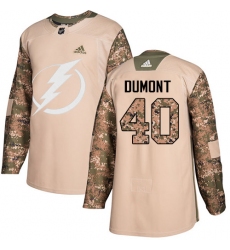 Men's Adidas Tampa Bay Lightning #40 Gabriel Dumont Authentic Camo Veterans Day Practice NHL Jersey