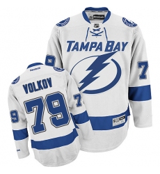 Women's Reebok Tampa Bay Lightning #79 Alexander Volkov Authentic White Away NHL Jersey