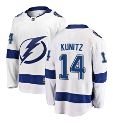 Youth Tampa Bay Lightning #14 Chris Kunitz Fanatics Branded White Away Breakaway NHL Jersey