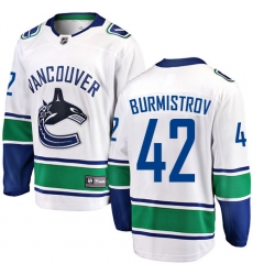 Youth Vancouver Canucks #42 Alex Burmistrov Fanatics Branded White Away Breakaway NHL Jersey