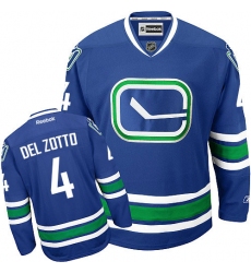 Men's Reebok Vancouver Canucks #4 Michael Del Zotto Authentic Royal Blue Third NHL Jersey