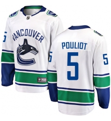 Men's Vancouver Canucks #5 Derrick Pouliot Fanatics Branded White Away Breakaway NHL Jersey