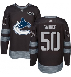 Men's Adidas Vancouver Canucks #50 Brendan Gaunce Authentic Black 1917-2017 100th Anniversary NHL Jersey