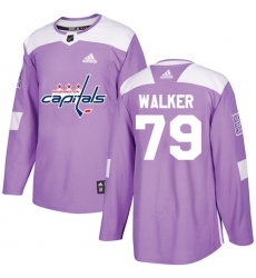 Youth Adidas Washington Capitals #79 Nathan Walker Authentic Purple Fights Cancer Practice NHL Jersey