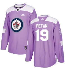 Men's Adidas Winnipeg Jets #19 Nic Petan Authentic Purple Fights Cancer Practice NHL Jersey