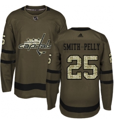 Men's Adidas Washington Capitals #25 Devante Smith-Pelly Authentic Green Salute to Service NHL Jersey