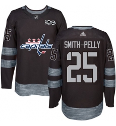 Men's Adidas Washington Capitals #25 Devante Smith-Pelly Premier Black 1917-2017 100th Anniversary NHL Jersey