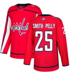 Men's Adidas Washington Capitals #25 Devante Smith-Pelly Premier Red Home NHL Jersey