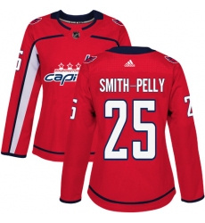 Women's Adidas Washington Capitals #25 Devante Smith-Pelly Authentic Red Home NHL Jersey