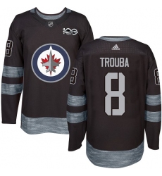 Men's Adidas Winnipeg Jets #8 Jacob Trouba Authentic Black 1917-2017 100th Anniversary NHL Jersey