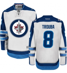 Men's Reebok Winnipeg Jets #8 Jacob Trouba Authentic White Away NHL Jersey