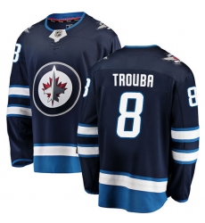 Men's Winnipeg Jets #8 Jacob Trouba Fanatics Branded Navy Blue Home Breakaway NHL Jersey