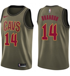 Men's Nike Cleveland Cavaliers #14 Terrell Brandon Swingman Green Salute to Service NBA Jersey