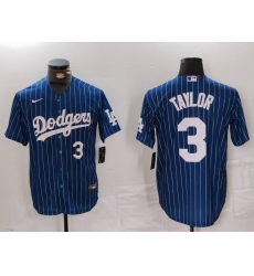 Men's Los Angeles Dodgers #3 Chris Taylor Navy Pinstripe Stitched Cool Base Nike Jerseys