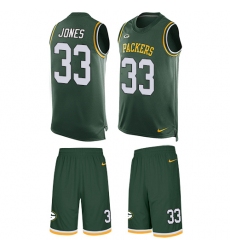 Men's Nike Green Bay Packers #33 Aaron Jones Limited Green Tank Top Suit NFL Jersey