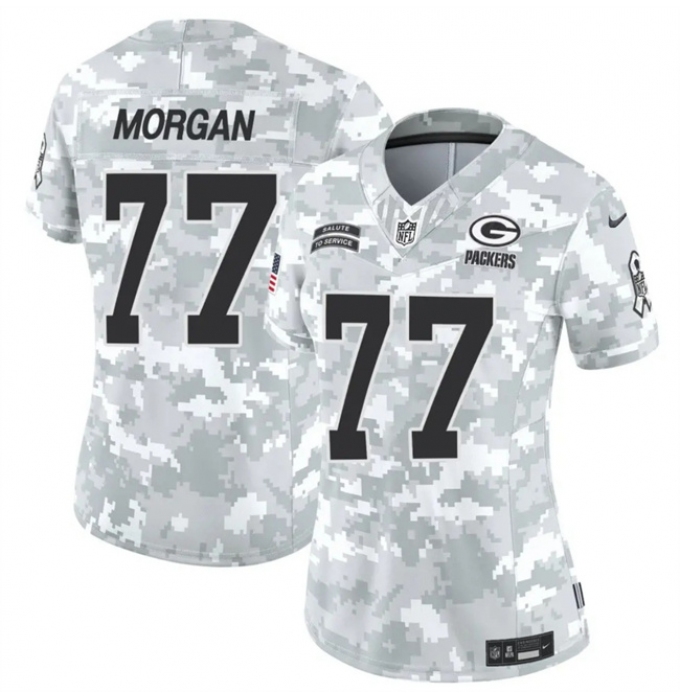 Women's Green Bay Packers #77 Jordan Morgan 2024 F.U.S.E Arctic Camo Salute To Service Limited Stitched Football Jersey(Run Small)