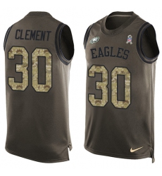 Men's Nike Philadelphia Eagles #30 Corey Clement Limited Green Salute to Service Tank Top NFL Jersey