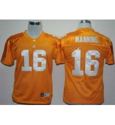 Kids Tennessee Volunteers 16# Peyton Manning Yellow NCAA Youth Jersey
