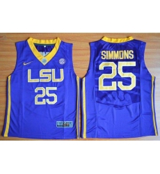 LSU Tigers #25 Ben Simmons Purple Basketball Stitched Youth NCAA Jersey