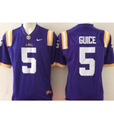 LSU Tigers 5 Derrius Guice Purple College Football Jersey