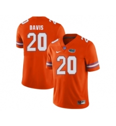 Florida Gators 20 Malik Davis Orange College Football Jersey