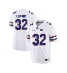 Florida Gators 32 Adarius Lemons White College Football Jersey