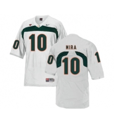 Miami Hurricanes 10 George Mira White College Football Jersey