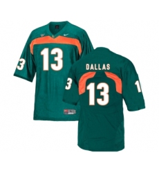 Miami Hurricanes 13 DeeJay Dallas Green College Football Jersey