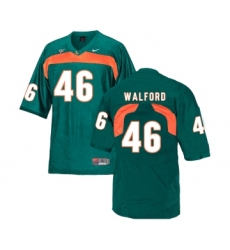 Miami Hurricanes 46 Clive Walford Green College Football Jersey