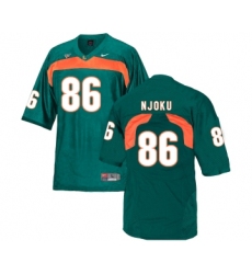 Miami Hurricanes 86 David Njoku Green College Football Jersey