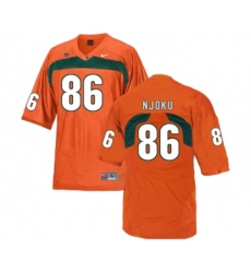 Miami Hurricanes 86 David Njoku Orange College Football Jersey