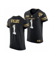 Men's Ohio State Buckeyes Justin Fields 2021 Sugar Bowl Jersey Black Gold