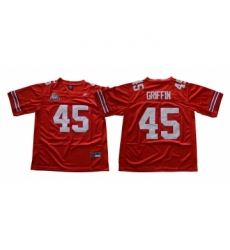 Ohio State Buckeyes 45 Archie Griffin Red Throwback College Football Jersey