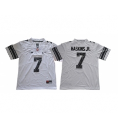 Ohio State Buckeyes 7 Dwayne Haskins Jr White Shadow College Football Jersey