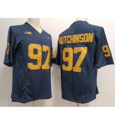 Men's Michigan Wolverines #97 Aidan Hutchinson Yellow 2023 F U S E Stitched NCAA Jersey