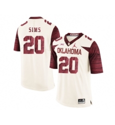 Oklahoma Sooners 20 Billy Sims White 47 Game Winning Streak College Football Jersey