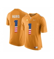 Tennessee Volunteers 1 Jalen Hurd Orange USA Flag College Football Jersey