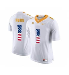 Tennessee Volunteers 1 Jalen Hurd White USA Flag College Football Jersey