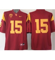 USC Trojans #15 Red College Jersey