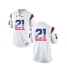 USC Trojans 21 Adoree' Jackson White USA Flag College Football Jersey