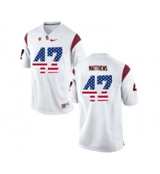 USC Trojans 47 Clay Matthews White USA Flag College Football Jersey