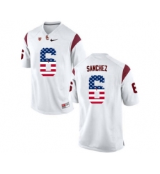 USC Trojans 6 Mark Sanchez White USA Flag College Football Jersey