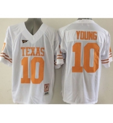 Texas Longhorns 10 Young White College Jersey