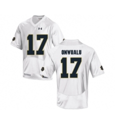 Notre Dame Fighting Irish 17 James Onwualu White College Football Jersey