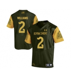 Notre Dame Fighting Irish 2 Dexter Williams Olive Green College Football Jersey