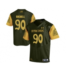 Notre Dame Fighting Irish 90 Isaac Rochell Olive Green College Football Jersey